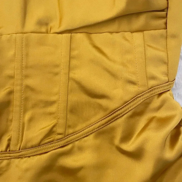 For love & Lemons Drew satin mini dress in yellow - Picture 14 of 14